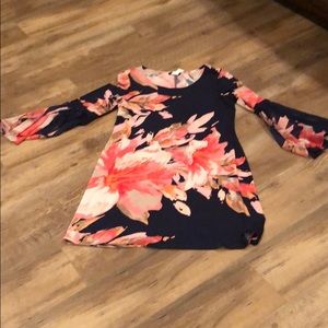 Navy dress with floral